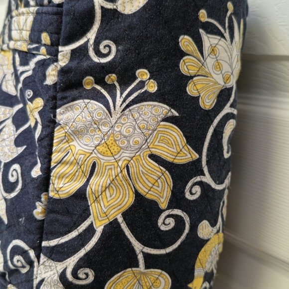 Vera Bradley Black Yellow Button Floral Paisley Tote Bag with Accessories Large - Picture 14 of 16